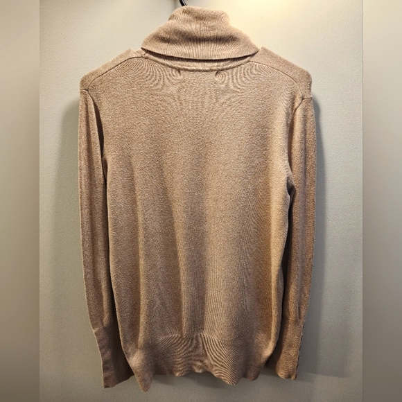 ZARA Size L Turtle-Neck Ivory, Women's Top, Long Sleeve Pullover - Picture 2 of 6